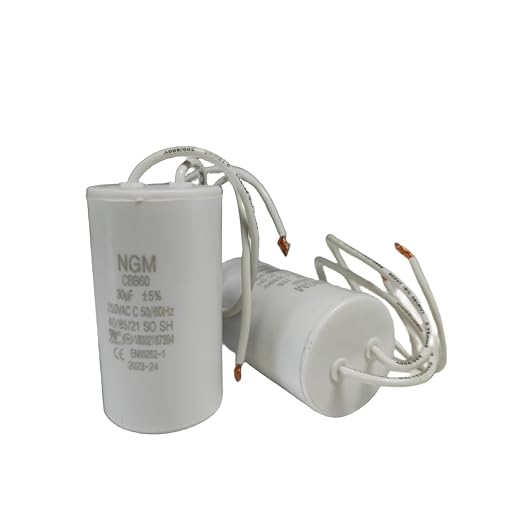 30UF MFD CBB60 Motor Run Capacitor 250VAC Volts Round Cylinder 2 Wires - Image 2