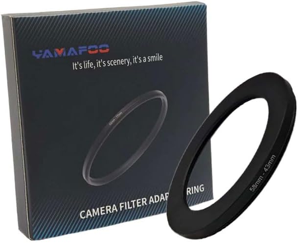 YAMAFOO 58mm to 43mm Step-Up Ring/Step Down Rings Filter Adapter by YAMAFOO