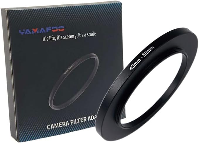 YAMAFOO 43mm to 58mm Step-Up Ring/Step Down Rings Filter Adapter by YAMAFOO