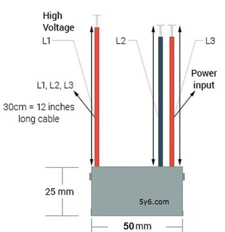 High Density Negative ion Generator 12VDC, 12V Output 7.5Kv Module - Image 3