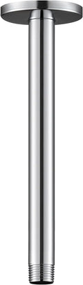 OFFO Shower Arm with Flange, 10 in Ceiling Mount Replacement Rain Shower Head Straight Arm Ceiling-Mounted For Fixed Shower Head & High Pressure Rain, Chrome