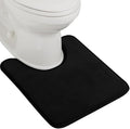 GORILLA GRIP Thick Memory Foam Toilet Rug for Bathroom, U Shaped Washable, Soft Absorbent Velvet Topside Floor Mats, Machine Wash, Cushioned Luxury Rugs for Bath Room, 22.5 x 19.5, Black