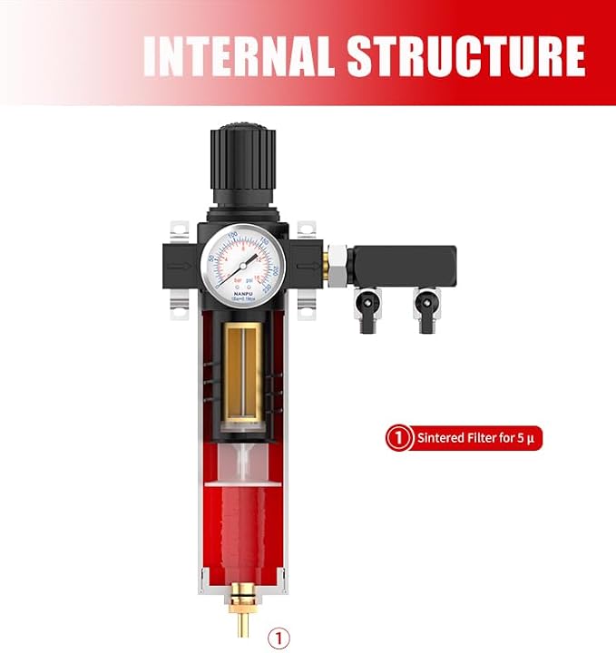 NANPU Z Series Air Filter – Sintered Filter, 3/8" NPT Inlet, 1/4" NPT Outlet - Image 4