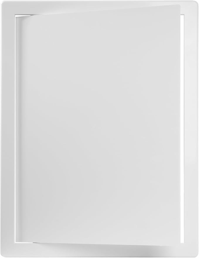 12" x 16" White Plastic Access Panel. Service Shaft Door Panel. Plumbing, Electricity, Heating, Alarm Wall Access Panel for Drywall. Bathroom Services Access Hole Cover. (12" x 16")