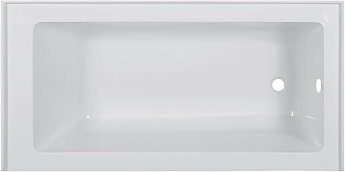 Fine Fixtures Acrylic, Fiberglass Alcove Soaking Bathtub with Integral Apron Front in Glossy White - Right Hand Drain, 60" x 36"