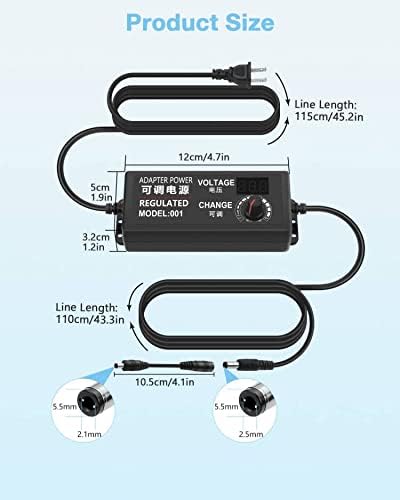 Aclorol Universal Power Supply 4V-24V 5A 120W Adjustable AC/DC Power Adapter - Image 5