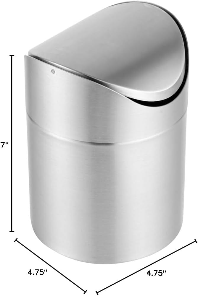 Restaurantware RW Clean 0.4 Gallon Countertop Garbage Can 1 Compact Mini Trash - Image 11