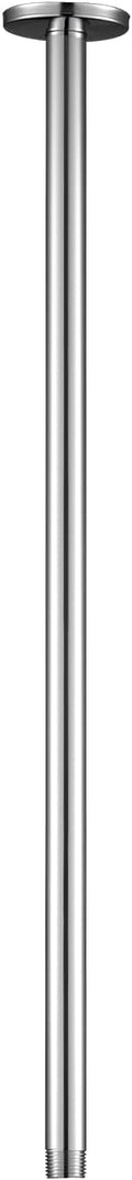 OFFO Shower Arm with Flange, 24 in Ceiling Mount Replacement Rain Shower Head Straight Arm Ceiling-Mounted For Fixed Shower Head & High Pressure Rain, Chrome