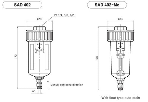 PneumaticPlus SAD402-N04D-MEP Compressed Air, External Water Trap Valve - Image 5
