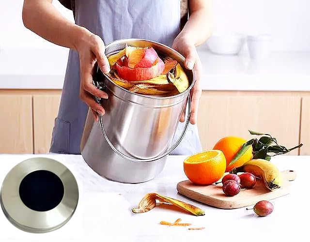 Kitchen Compost Bin Charcoal Filter 7.25 Inch Diameter Extra Thicker & - Image 5