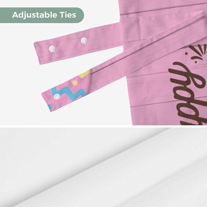Pink Easter Tie Up Valance Curtains - Image 7