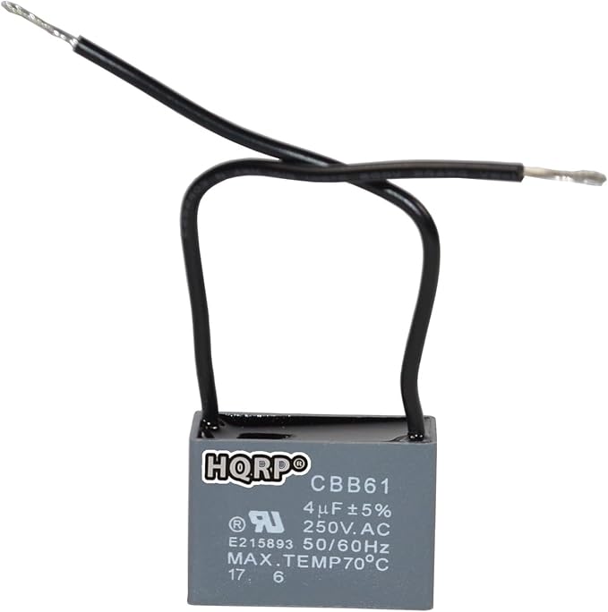 HQRP Ceiling Fan Capacitor CBB61 4uf 2-Wire UL Listed by HQRP