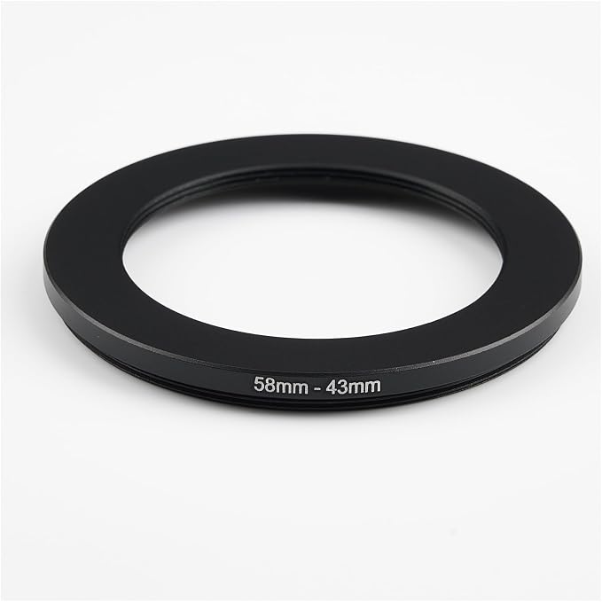 58mm to 43mm Step-Down Ring Filter Adapter, Metal Ring Step-Down Rings Adapter - Image 2