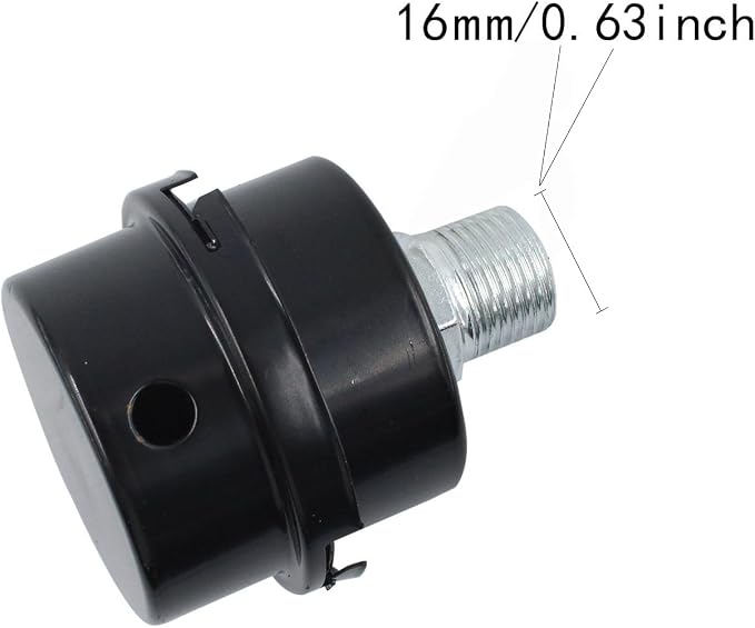 2PCS 0.63’’ Metal Air Compressor Intake Filter Sound Muffler, Thread Air - Image 3