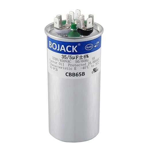 BOJACK 35+5uF 35 5 MFD ±6% 370V/440V CBB65 Dual Run Circular Start Capacitor by BOJACK