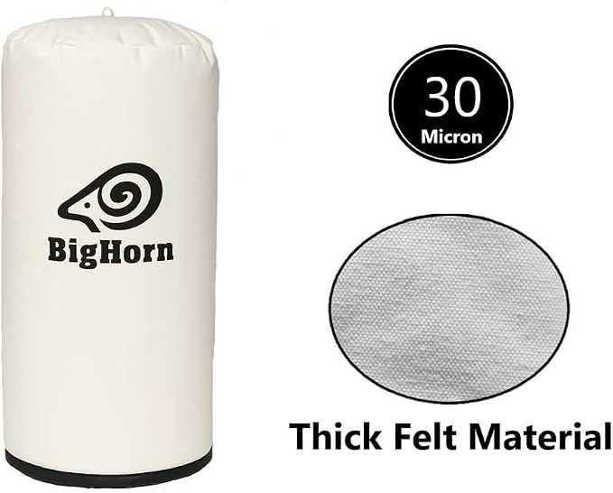 BIG HORN 11766 20 Inch Dia 30 Micron Dust Filter Bag 20 Inch x 32 Inch Long - Image 3