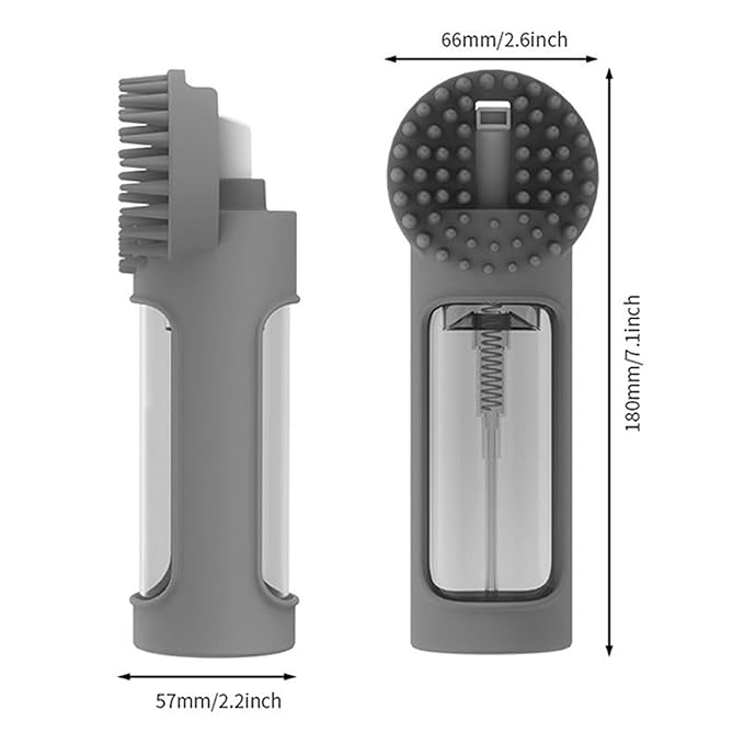 Gentle Pet Scrubber - Dog Bath Brush for Quick Cleaning | Silicone with Shampoo Dispenser, Soft Massage Bristles, Multi-functional Grooming Tool, Indoor Outdoor Puppy Shower Travel Use