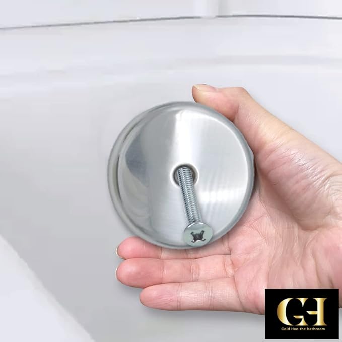 Single Hole Bathtub Drain Overflow Plate/Tub Overflow Drain Ccover with Three Matching Screws/Bathtub Overflow Drain Cover Includes an Adapter (Chrome)