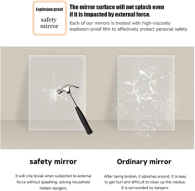 JSLJDM 500X500 mm Illuminated Backlit LED Bathroom Mirror, Wall Mounted - Image 7