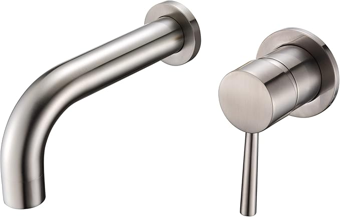 SUMERAIN Tub Faucet Brushed Nickel Wall Mount Bathtub Faucet Single Handle with Rough-in Valve