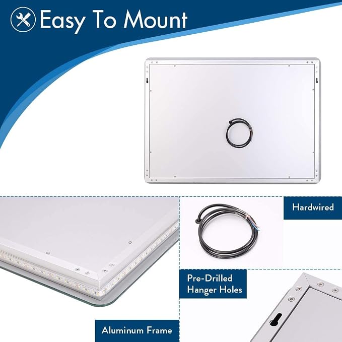 Illuminated LED Bathroom Mirror, Wall Mounted Backlit Makeup Vanity Mirror - Image 7