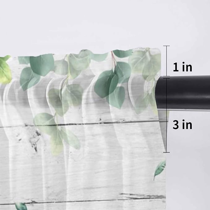 Easter Sheer Valances for Windows 42"x18", Light Filtering Kitchen Curtains - Image 7