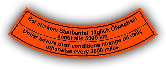 Beetle oil bath filter sticker oil bath engine air filter VW pot 13 x 4 cm # by Unknown