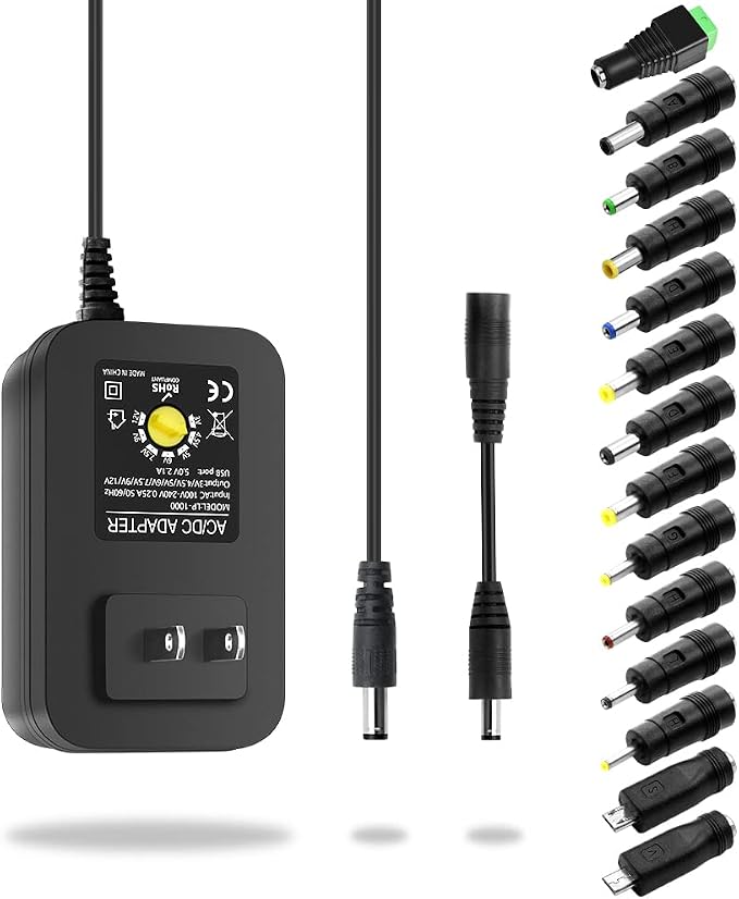 Aclorol Universal Power Adapter 30W 12V 9V 7.5V 6V 5V 4.5V 3V Adjustable by Aclorol