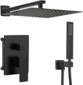 Oil Rubbed Bronze rain Shower Faucet Set Shower System 12 Inches Square Shower Head with Handheld, Waterfall Showerhead, All Metal Shower Faucet Trim Repair Kits (Contain Shower Valve)