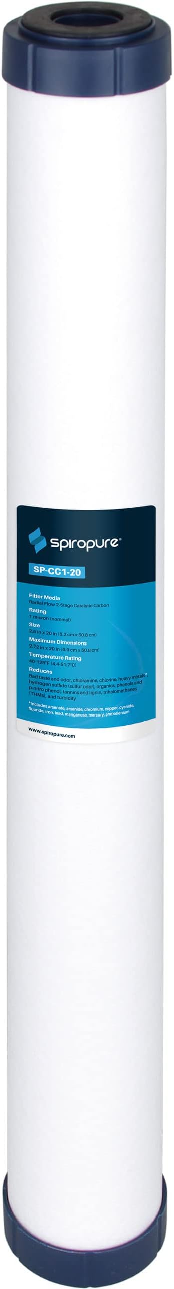 SpiroPure SP-CC1-20 20x2.5 Catalytic Carbon Water Filter Cartridge by SpiroPure