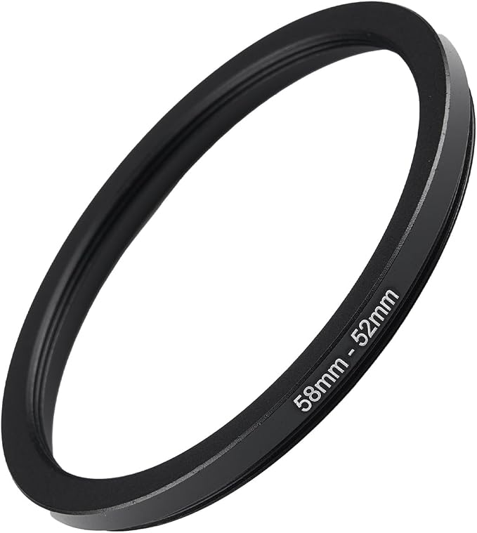 58mm to 52mm Step Up Ring Filter Adapter Black Metal Step up Adapter Rings by Unknown
