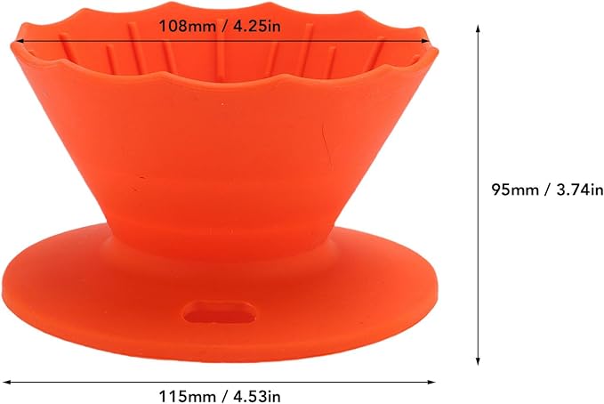 Pour Over Coffee Dripper Silicone Food Grade Portable Hand Brewed Coffee Filter - Image 3