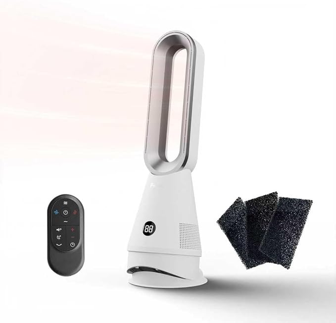 Bladeless Heater Fan, 25inch Heating & Cooling & Filter Combo Tower Fan 80° by Faryuan