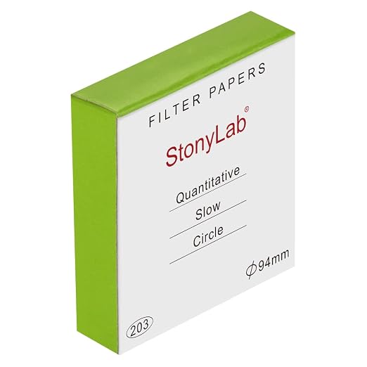 stonylab Quantitative Filter Paper, 100 Pack Slow Flow Rate Cellulose Filter by StonyLabScientific
