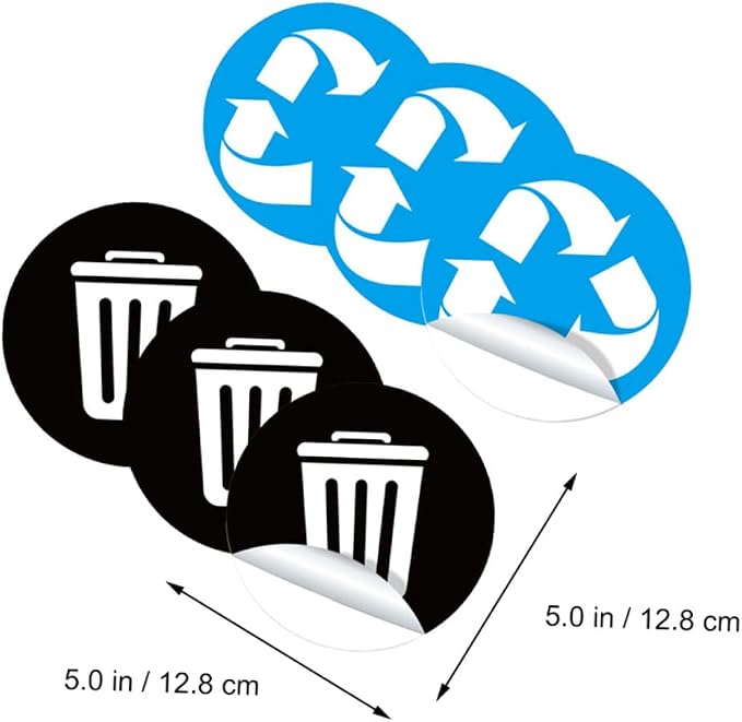1Set PVC Waste Sorting Stickers Self Adhesive Trash Bin Labels - Image 2