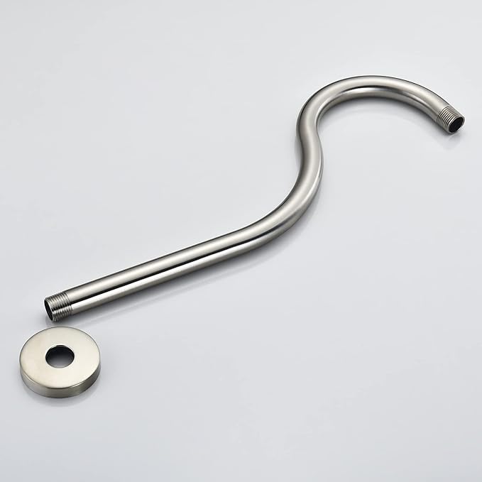 High-end Wall Mounted Extention Shower Arm for RP61273-SS 1/2 inch Threaded Male Outlet, Made of Solid Brass, Modern Style, Brilliance Stainless Finish