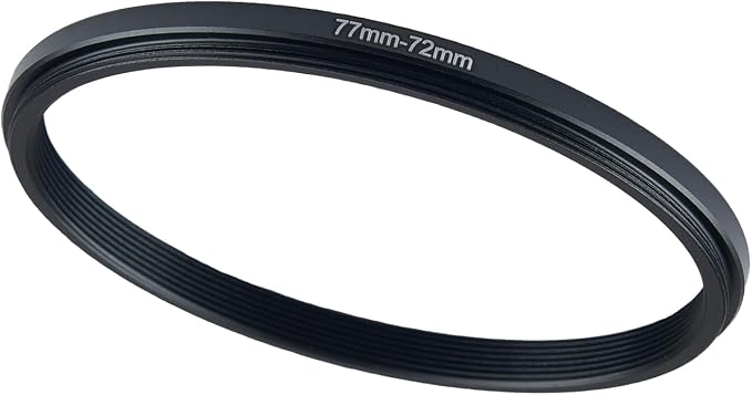 77mm to 72mm Step Up Ring Filter Adapter Black Metal Step up Adapter Rings by Unknown