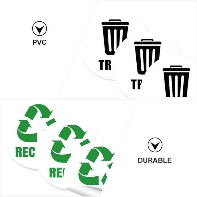 Waste Sorting Decal for Bins Reminding Stickers for Kitchen Garbage Can Labels - Image 9