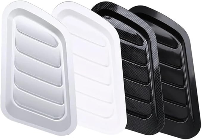2Pcs ABS Car Air Flow Intake Hood Scoop Vent Bonnet Cover Universal DIY - Image 3