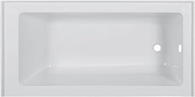 Fine Fixtures Acrylic, Fiberglass Alcove Soaking Bathtub with Integral Apron Front in Glossy White - Right Hand Drain, 60" x 30"