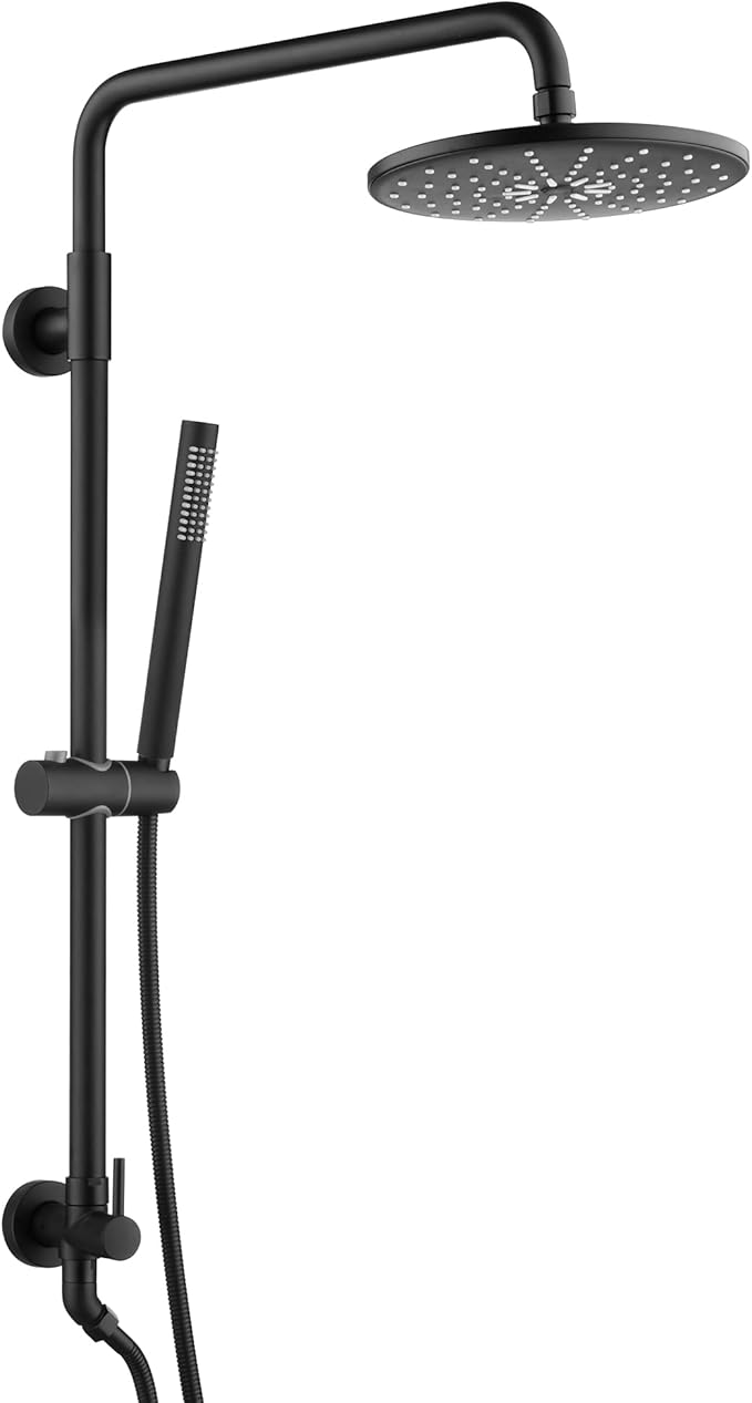 sumerain Black Hand Shower System for Shower Remodel with 9 Inch Rain Shower Head 2.5GPM(1.8GPM optional)