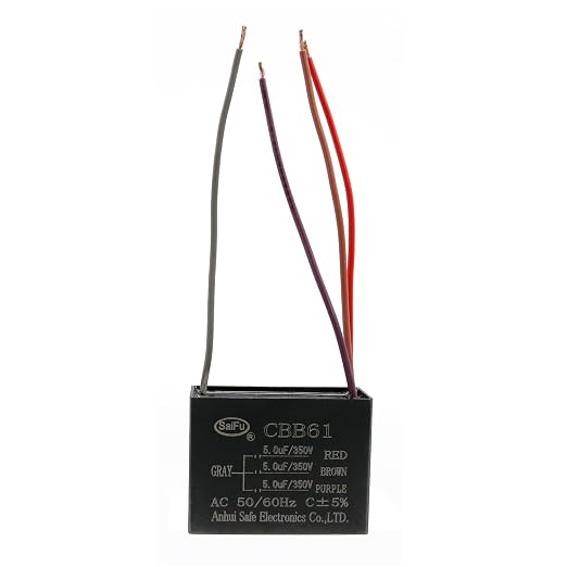 CBB61 Capacitor 5uf+5uf+5uf 350V AC Ceiling Fan 4 Wire 50/60Hz by AKZYTUE
