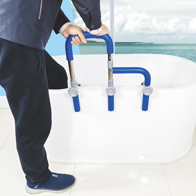 304 Stainless Steel Grab Bars for Bathtubs and Showers, Adjustable Bathtub Safety Rail for Seniors,Sturdy and Durable Tub Grab Bar, Assistance Bathtub Handle Clamp for Elderly Bath Support(123 Rail)
