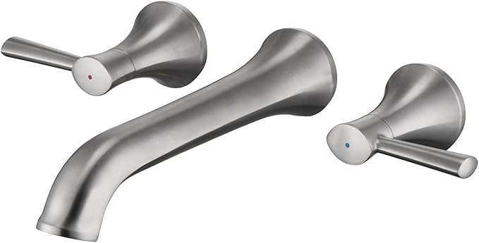 Tub Filler Wall Mount Roman Tub Faucet Brushed Nickel Brass Bathtub Faucets with 2 Handles