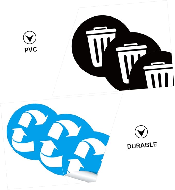 1Set PVC Waste Sorting Stickers Self Adhesive Trash Bin Labels - Image 7