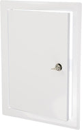 8" x 12" Lockable White Metal Access Panel. Service Shaft Door with Key for Plumbing, Electricity, Heating, Alarm. Bathroom Access Hole Cover.