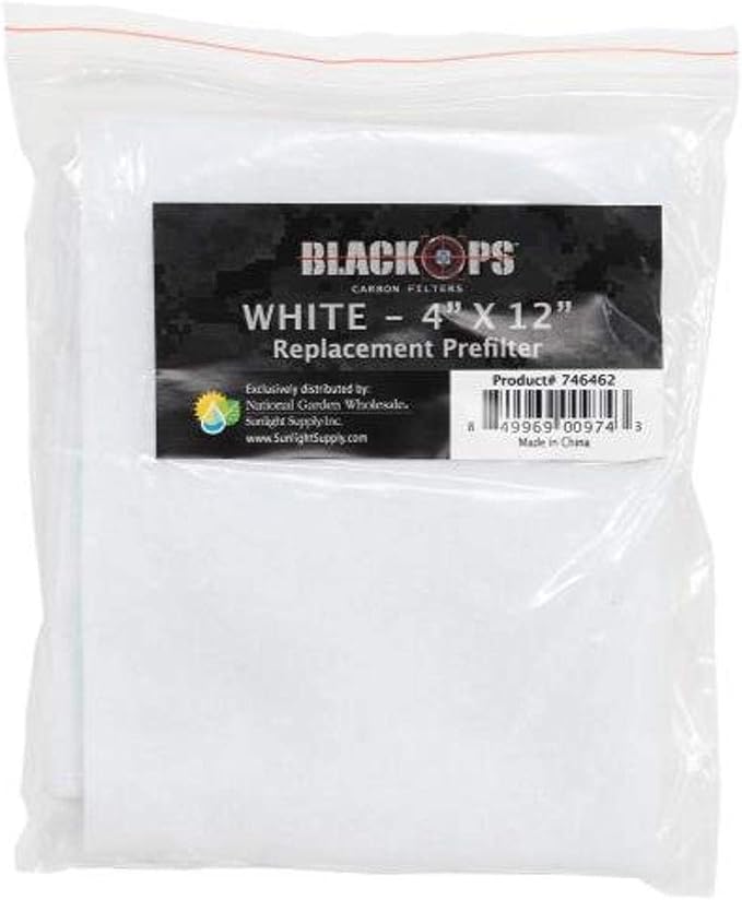 Black Ops Replacement Pre-Filter 4 in x 12 in White by BLACKOPS
