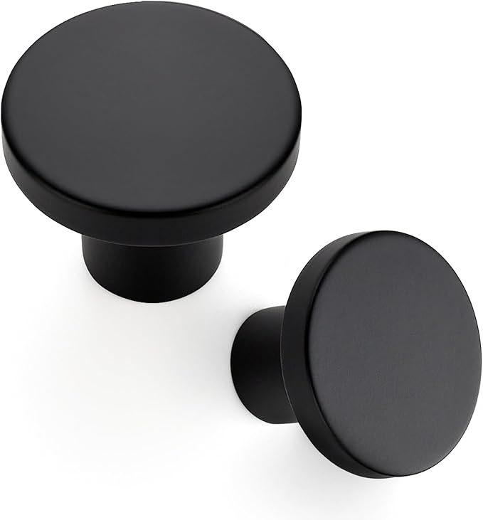 Ravinte 35 Pack Cabinet Knobs Black Kitchen Cabinet Knobs Round Dresser Drawer Pulls Closet Door Pulls 1-1/5 Inch
