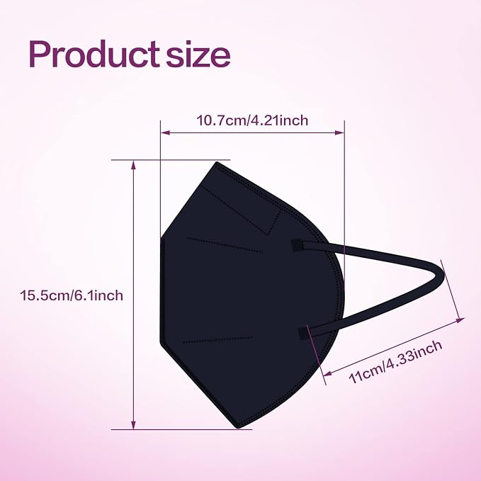 Miuphro KN95 Face Mask 50 Pack, Disposable Respirator Masks, 5 Layer Design - Image 2