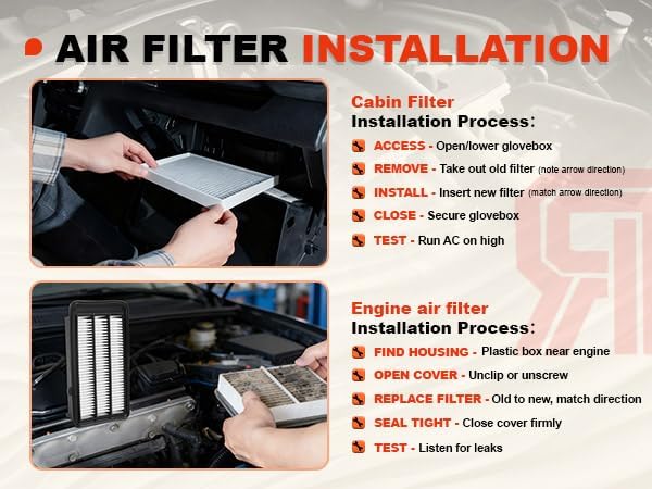 Engine & Upgrade Cabin Air Filter Kit Compatible - Image 6